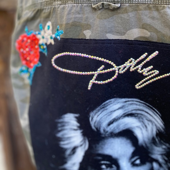 Repurposed Dolly Parton shirt with rhinestones - Picture 5 of 10